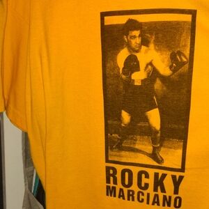 Mens Vintage Everlast Rocky Marciano Tee - Yellow
